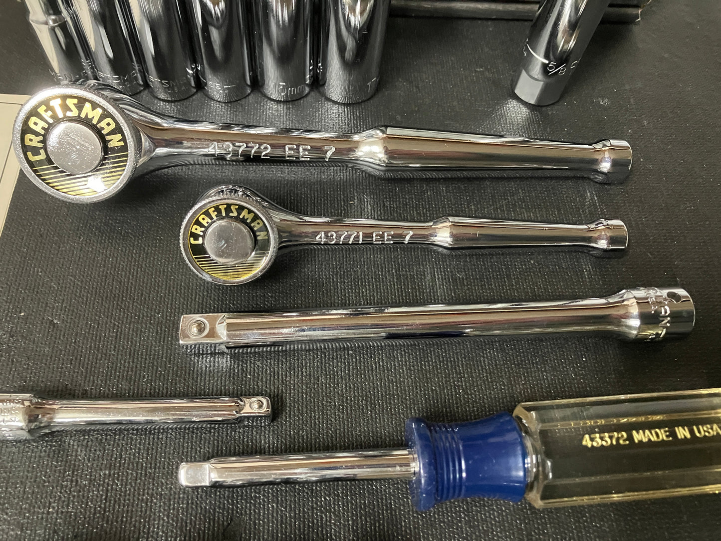 Vintage Craftsman 30pc Mechanics Set 33720 w/ Gold Label Ratchets - Like New