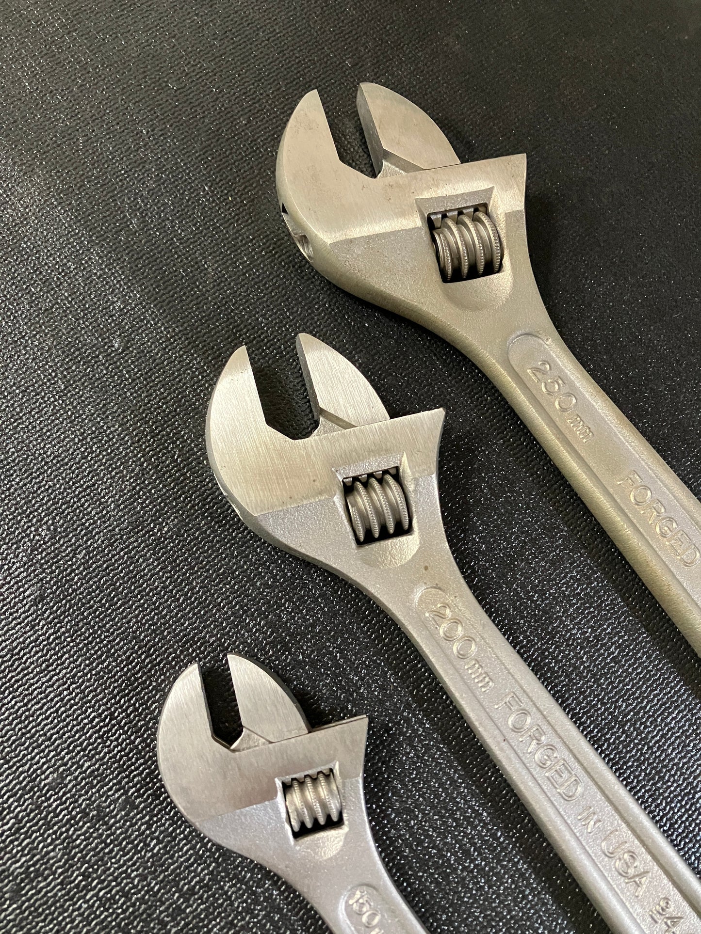 Vintage Craftsman 3pc Adjustable Wrench Set 44664 USA 6”, 8,” and 10”