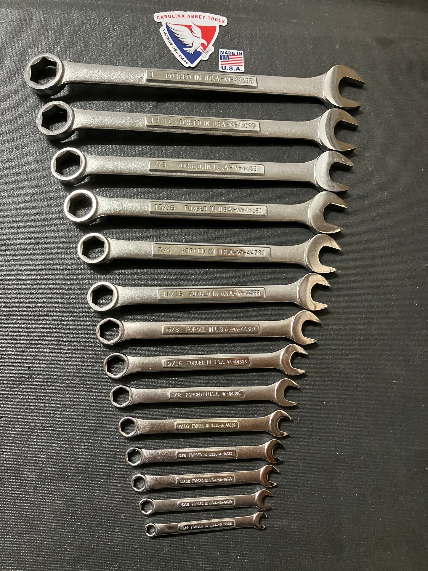 Vintage Craftsman 14pc SAE 6 Point Combination Wrench Set 1/4” - 1” 44154 USA VA