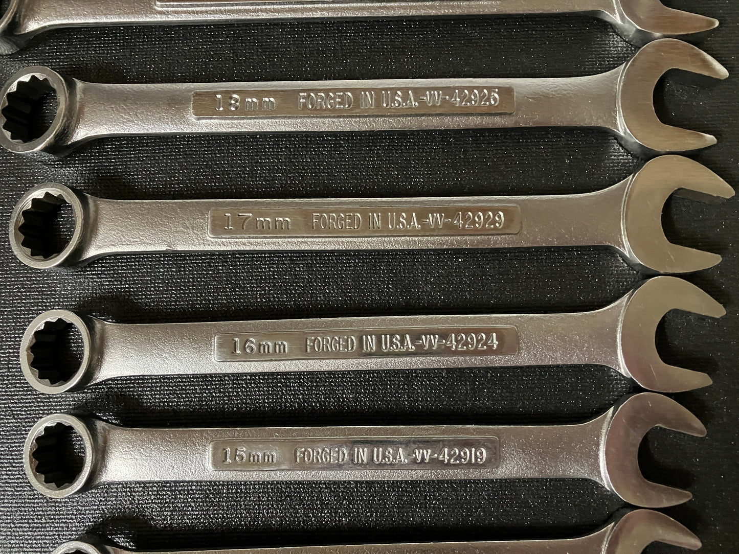 Vintage Craftsman 17pc Metric Combination Wrench Set 6-22mm USA No Skips -VV- & VA