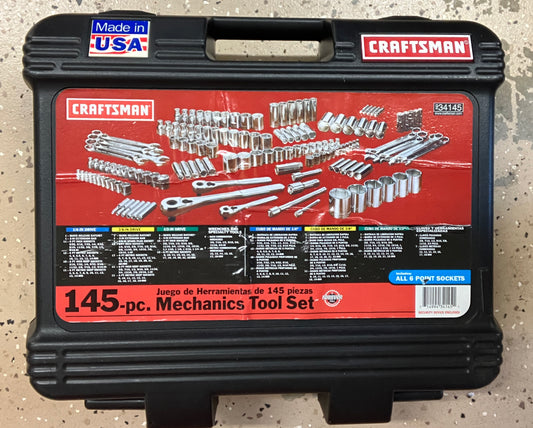 NOS Sears Craftsman 145pc ALL 6 POINT Mechanics Tool Socket Set 34145 USA New!