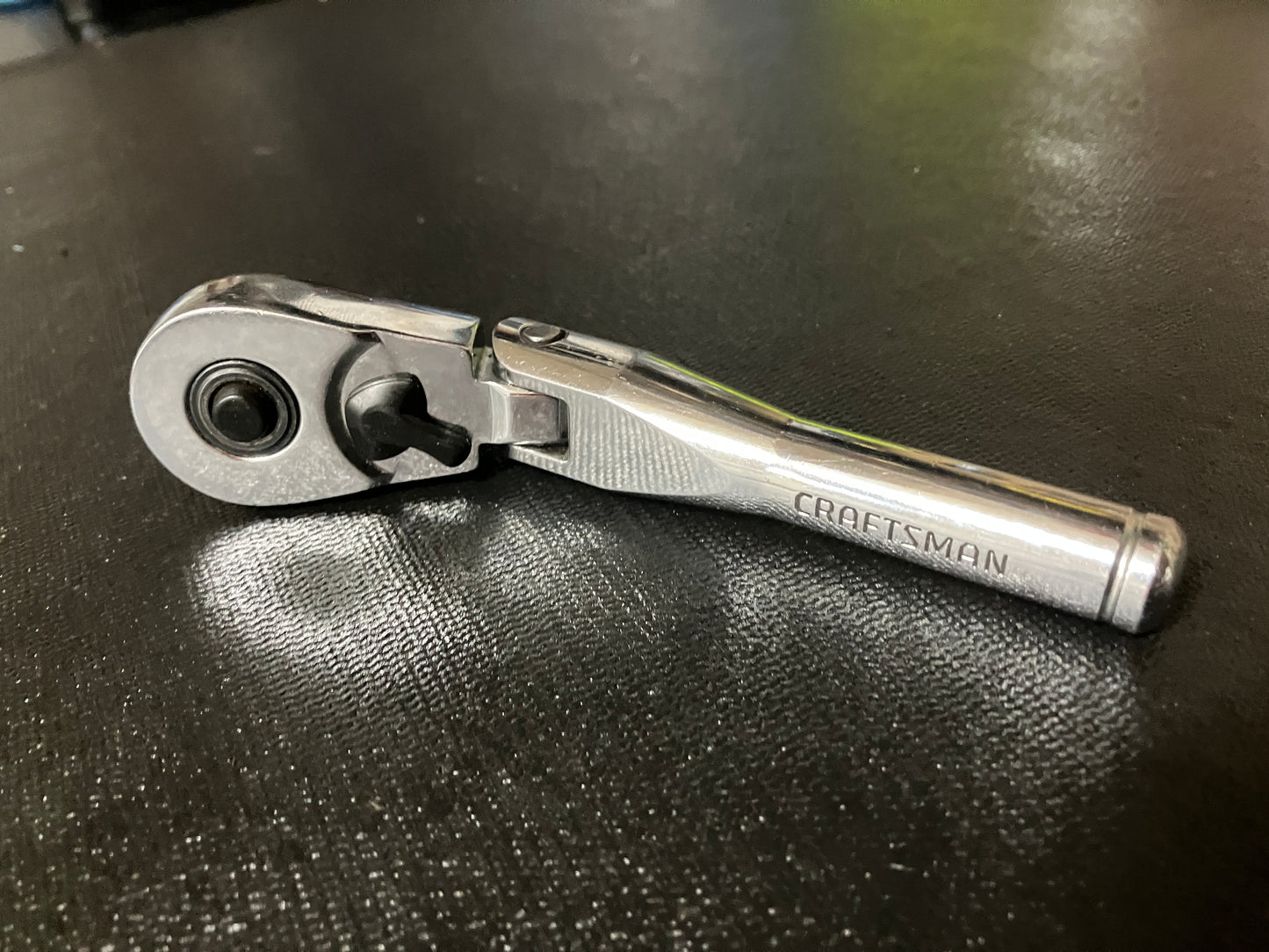 Vintage Craftsman Fully Polished 3/8"  Drive Stubby Flex Ratchet - 44834 VL USA