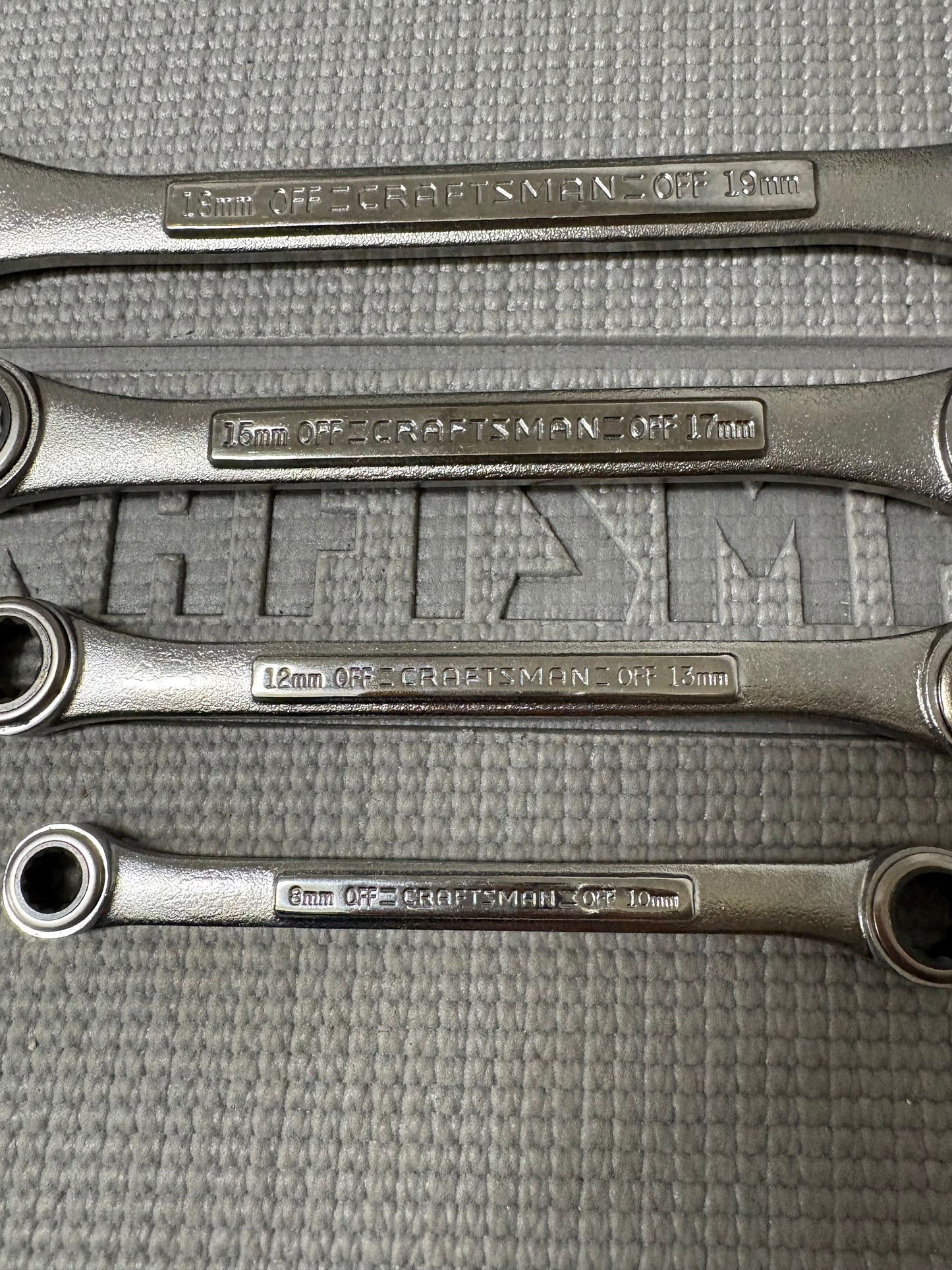 Sears Craftsman USA 42447 Metric 8-19mm Double Box End Ratcheting Wrench Set Like New!