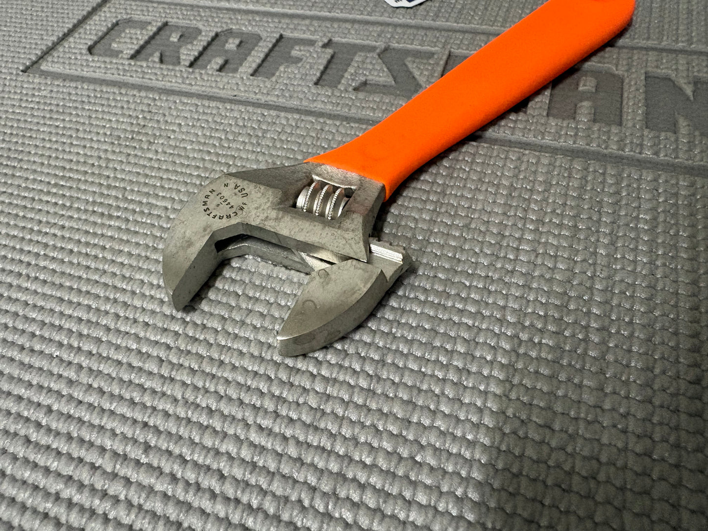 Sears Craftsman Orange Hi Viz 8" Adjustable Wrench 44603 WF USA Like New!