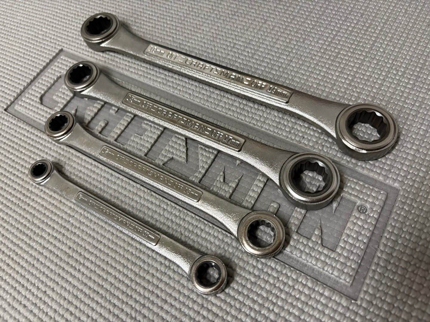 Sears Craftsman USA 42447 Metric 8-19mm Double Box End Ratcheting Wrench Set Like New!