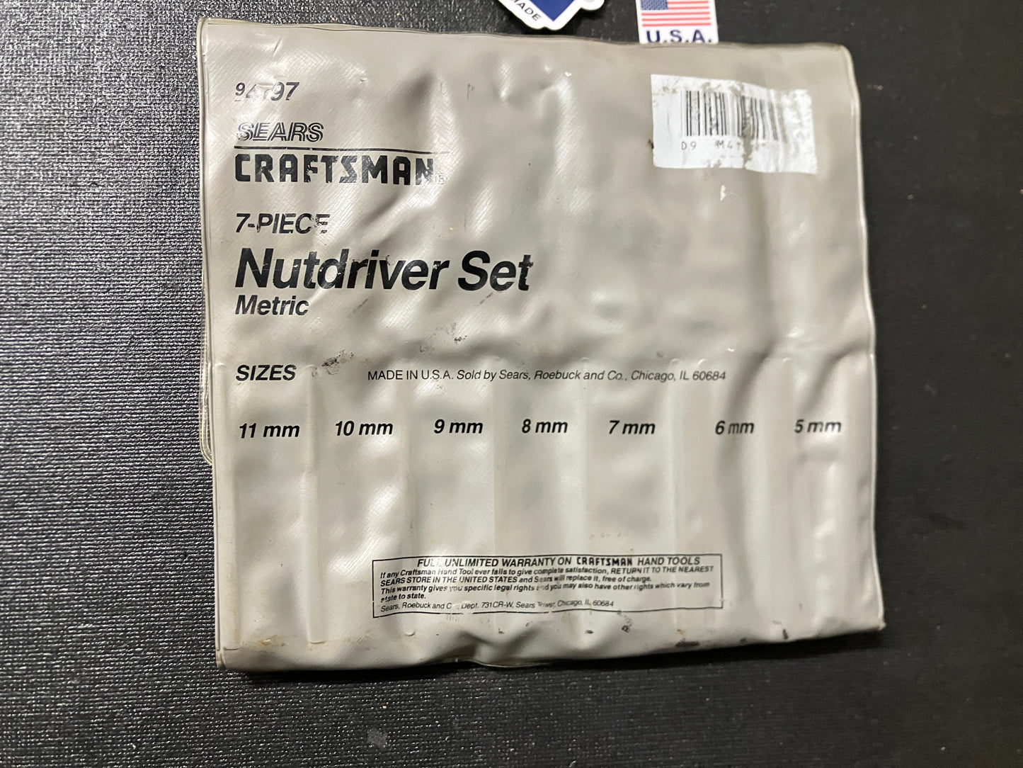 Sears Craftsman Metric Clear Handle Nut Driver Set 4197 USA Excellent Condition