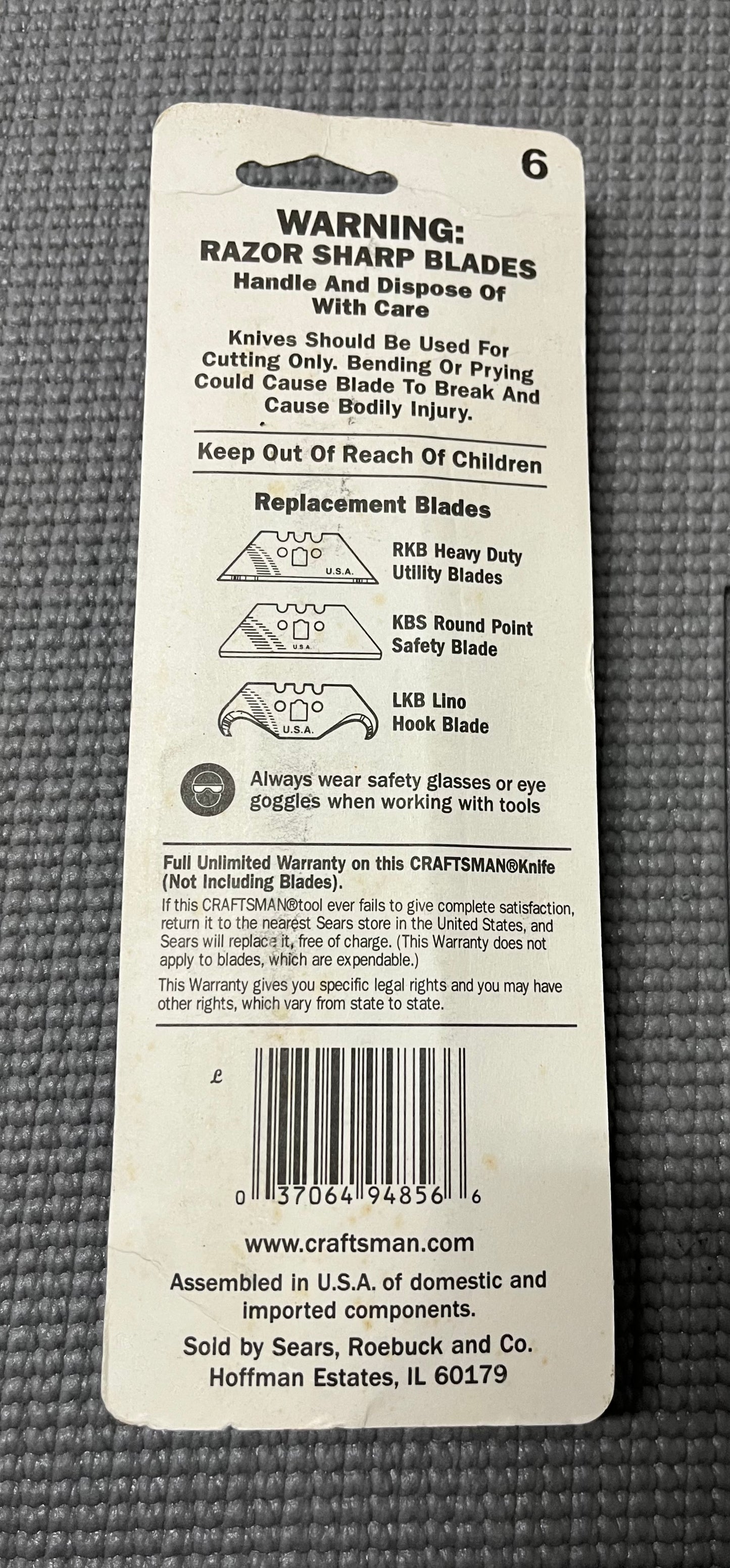 NOS Sears Craftsman USA Hi Viz Orange Box Cutter Utility Knife 94856 Neon