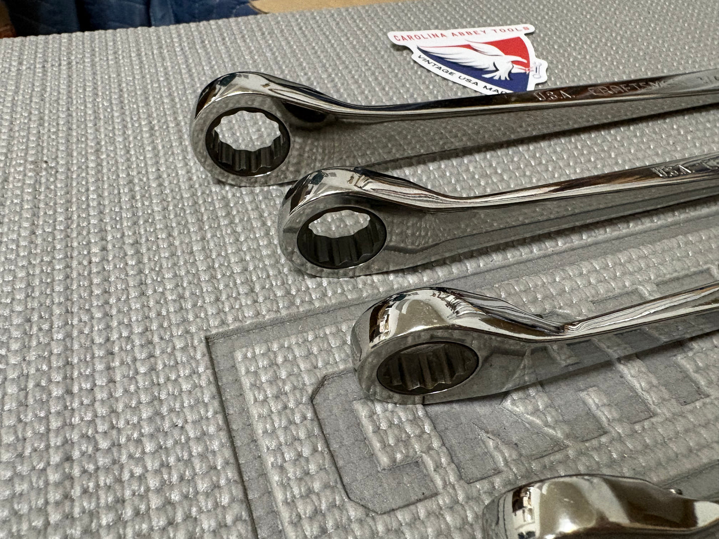Rare Sears Craftsman USA Reversible Ratcheting Cross Force Wrench Set SAE 44850