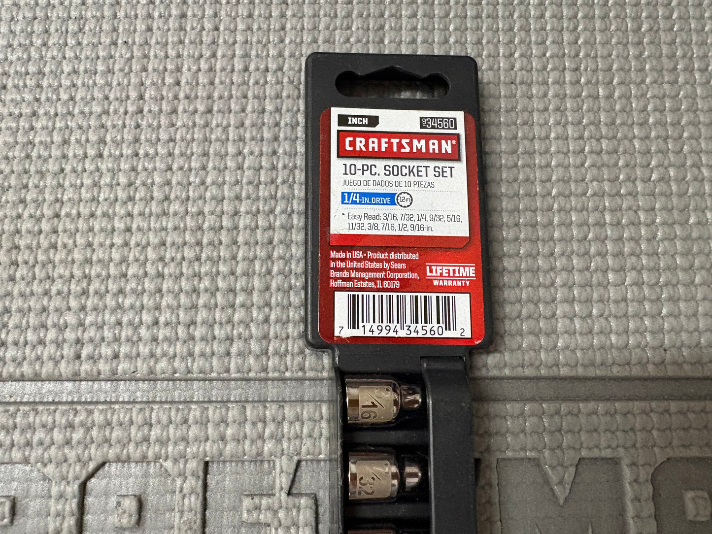 NOS Sears Craftsman 10pc 1/4” Drive Easy Read Socket Set 34560 G2D USA Dual Mark