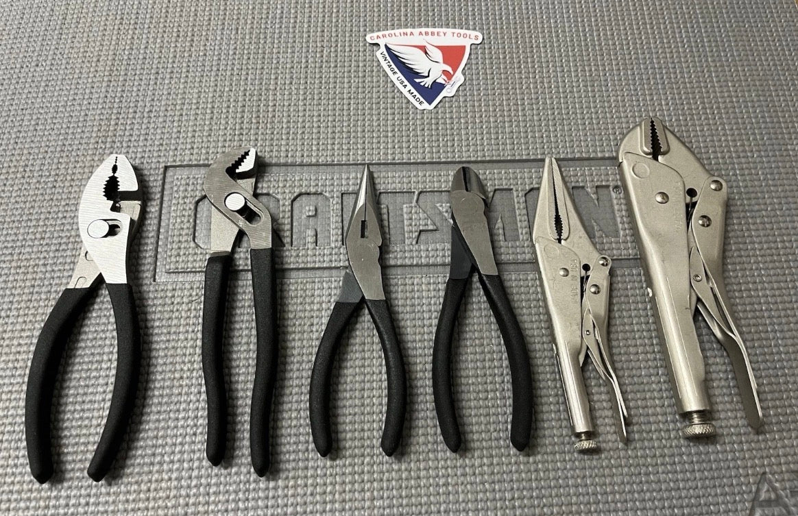 NOS Sears Craftsman 6pc Pliers Set 45291 WF USA Rare Set Includes Locking Pliers