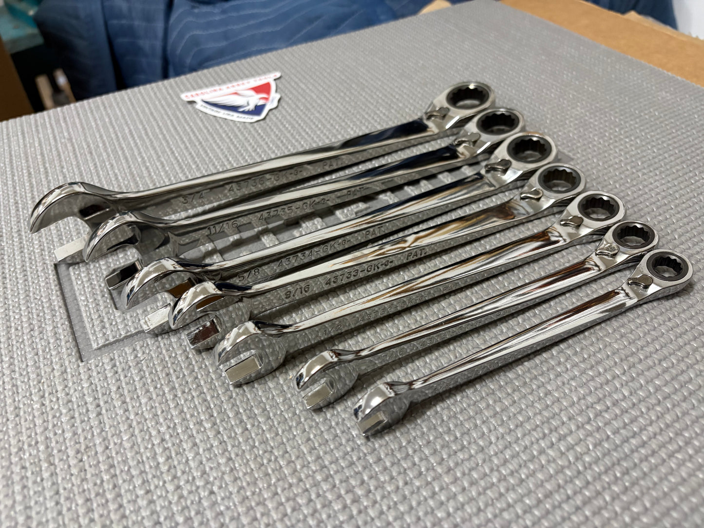 Rare Sears Craftsman USA Reversible Ratcheting Cross Force Wrench Set SAE 44850