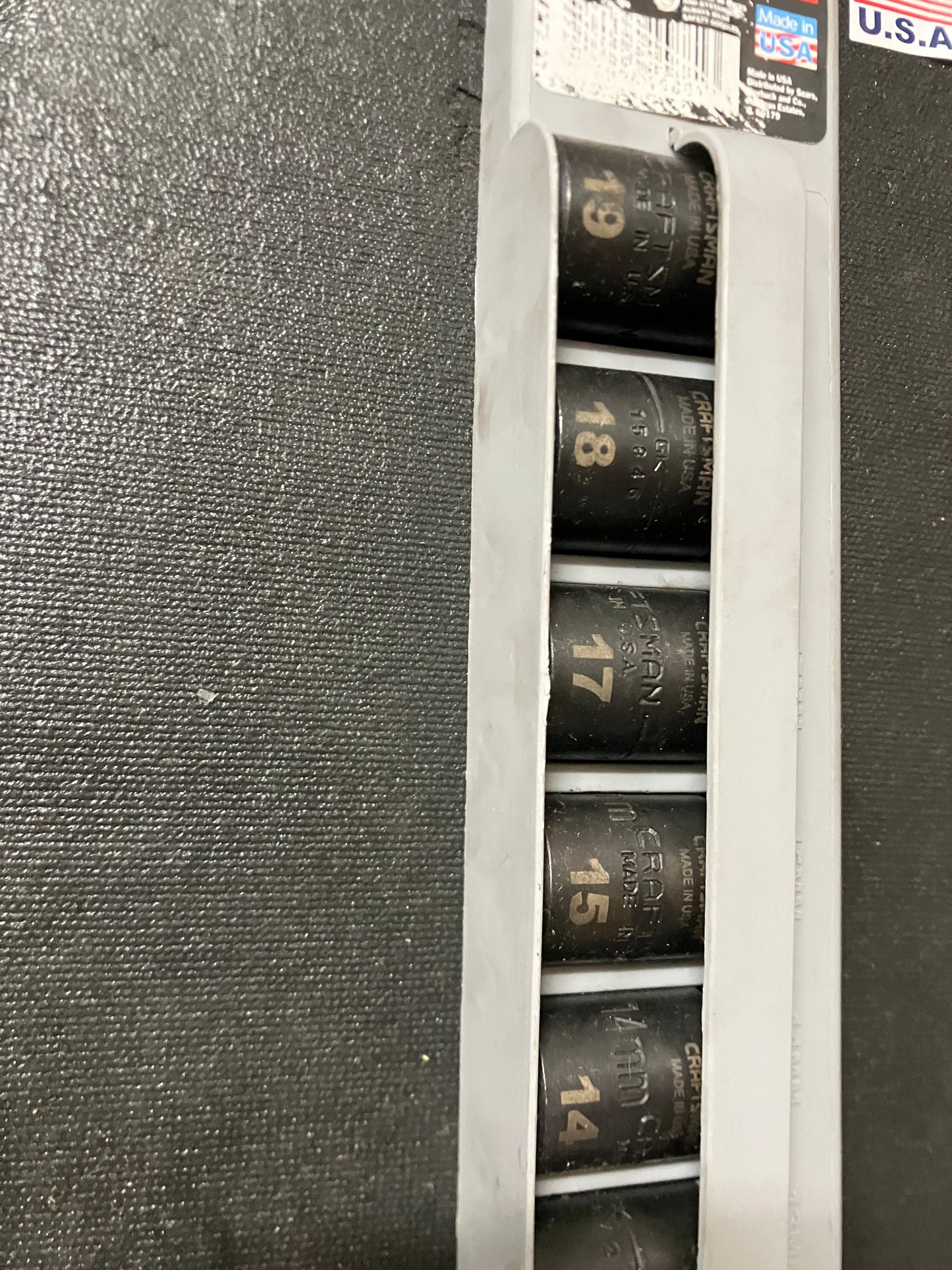 NOS Vintage Craftsman 9pc 3/8” Drive 10-19mm Easy Read Impact Sockets 15581 USA