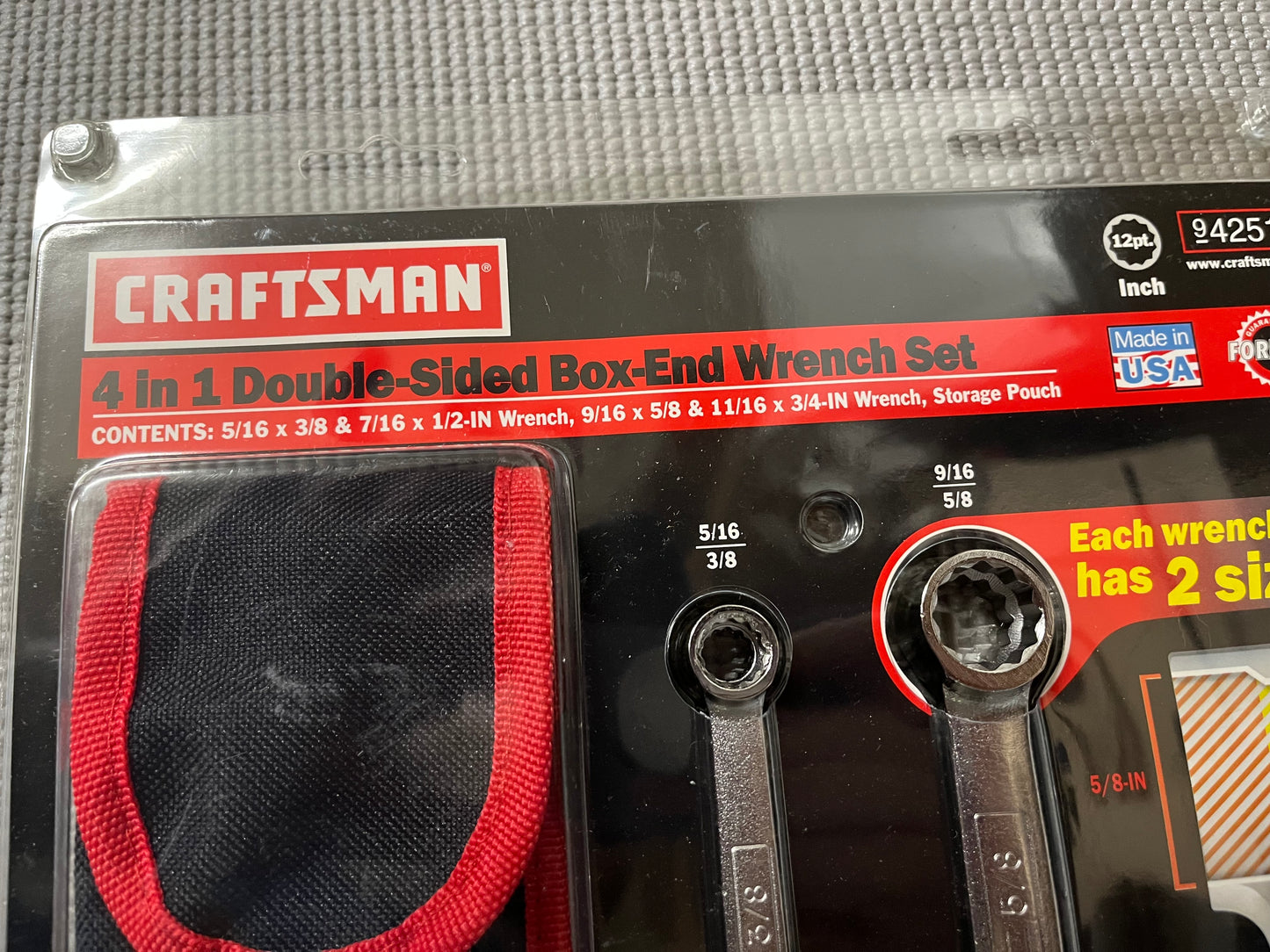 NOS Vintage Craftsman 4 In 1 Double Sided Box End Wrench Set 42518 USA Very Rare