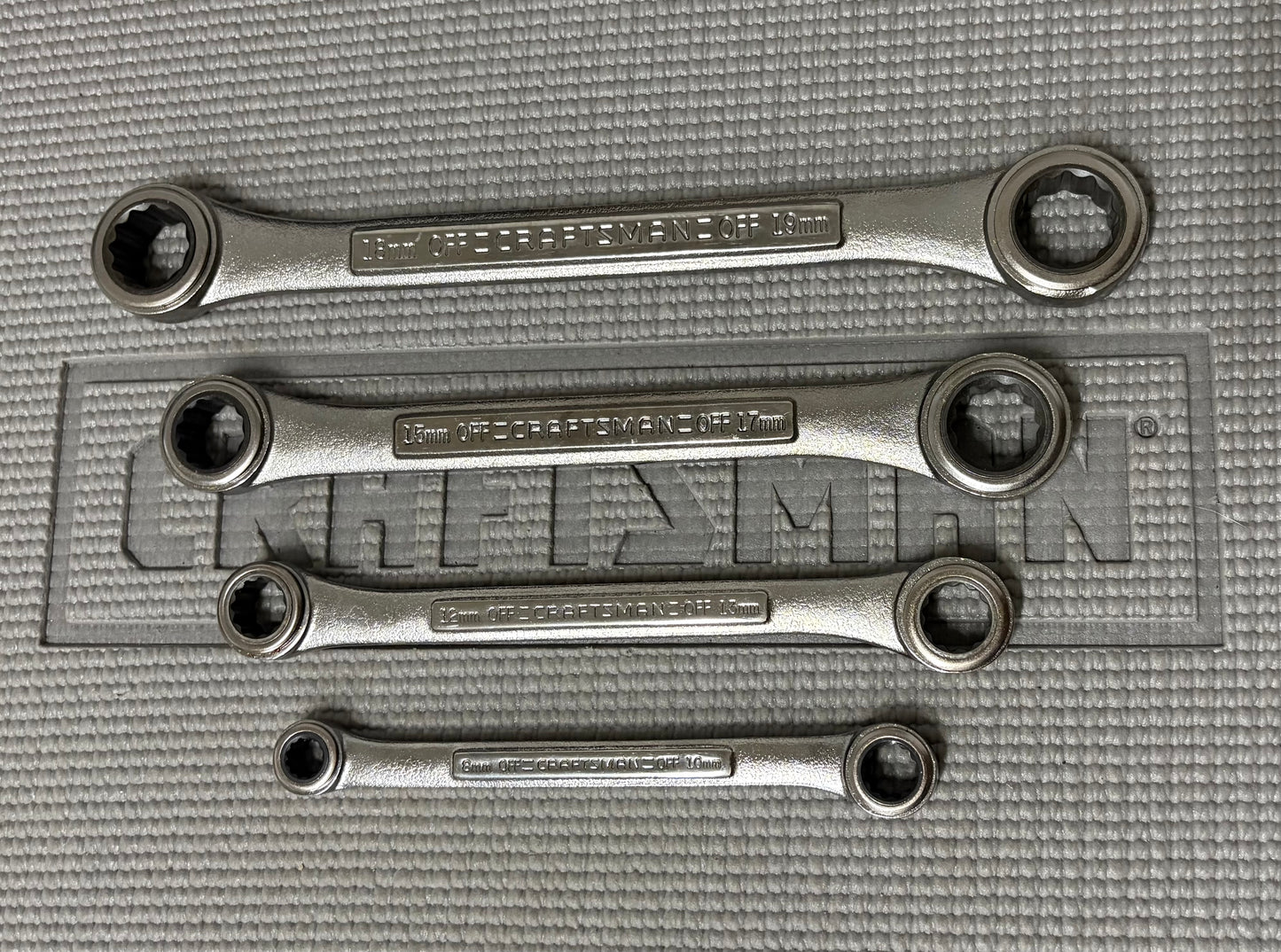 Sears Craftsman USA 42447 Metric 8-19mm Double Box End Ratcheting Wrench Set Like New!