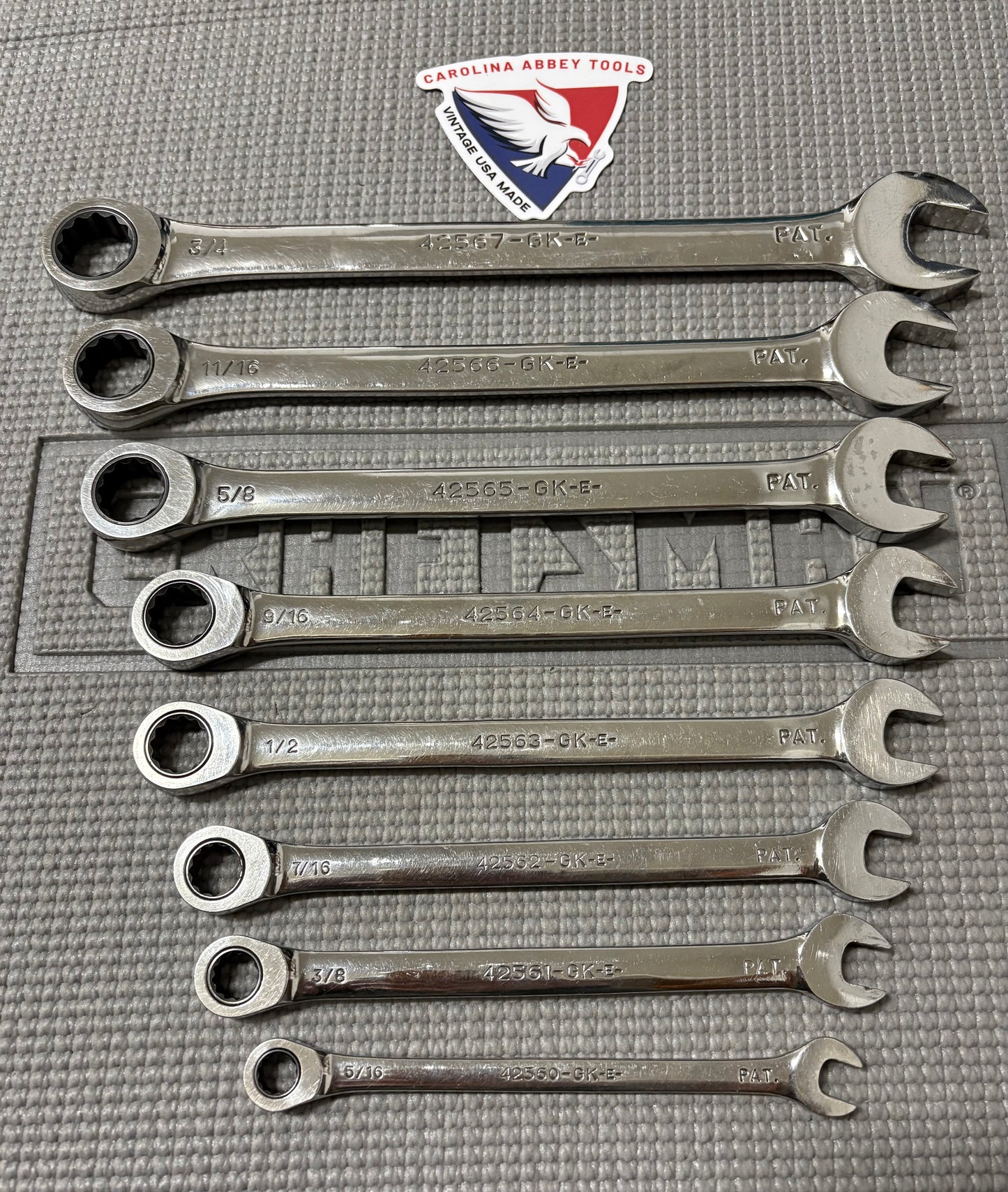 Craftsman 8pc SAE Long Beam Ratcheting Combination Wrench Set 42450 USA