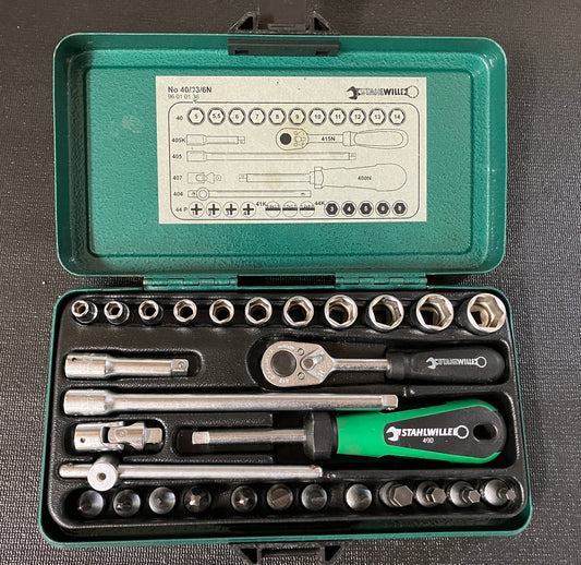 Stahlwille 1/4” Drive 19pc Metric 6 Point Socket Set w/ Metal Case