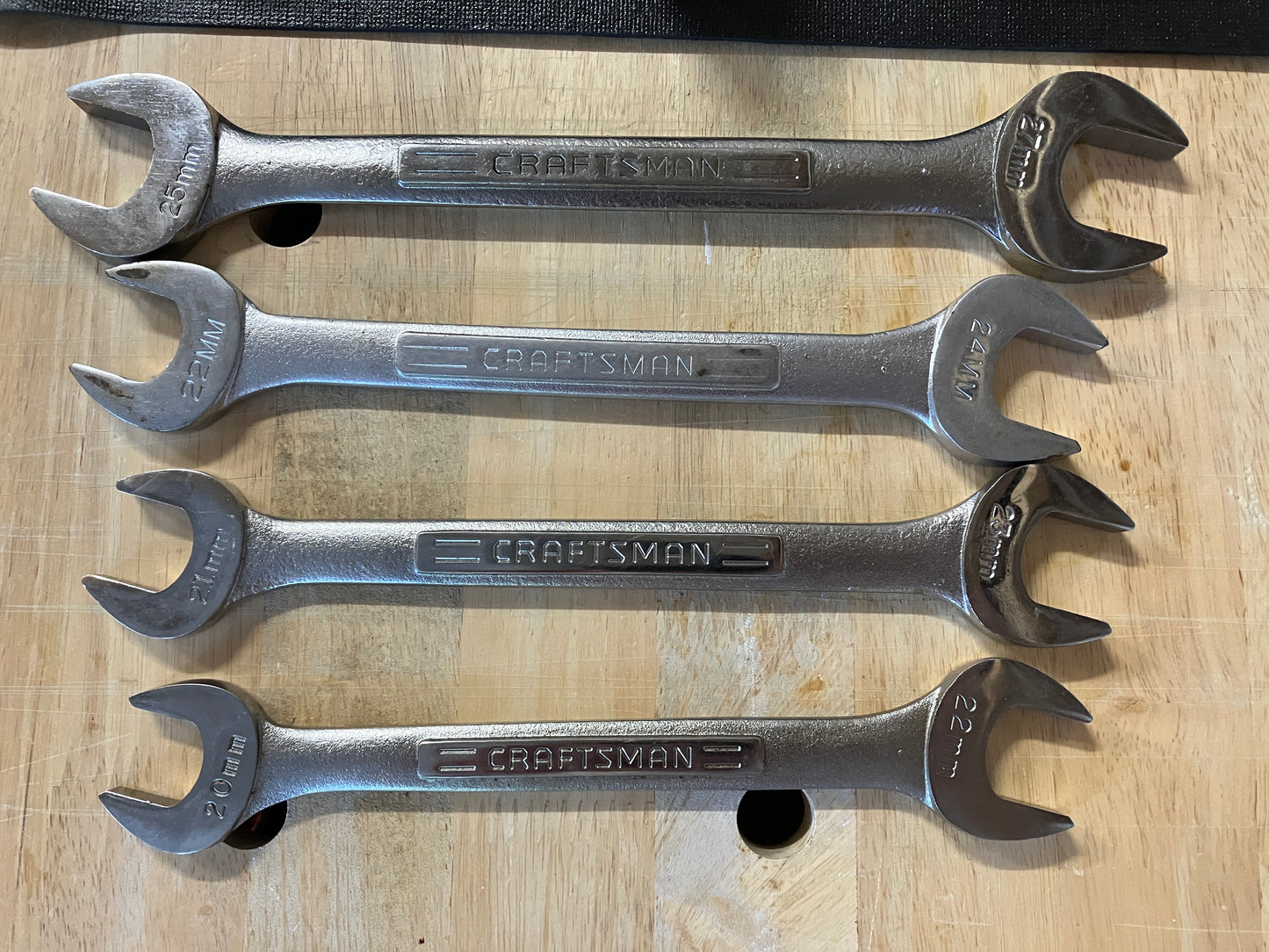 Vintage Craftsman 4pc Metric Open End Wrench Set USA Bundle