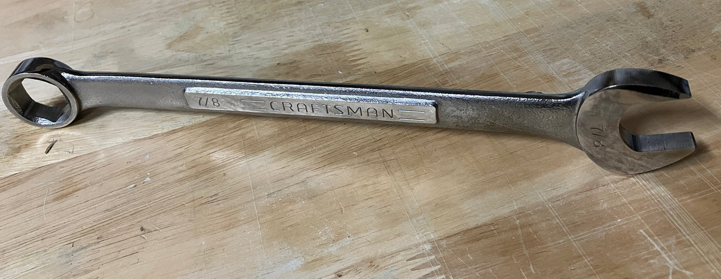 Vintage Craftsman 7/8” 6 Point Combination Wrench USA 44391