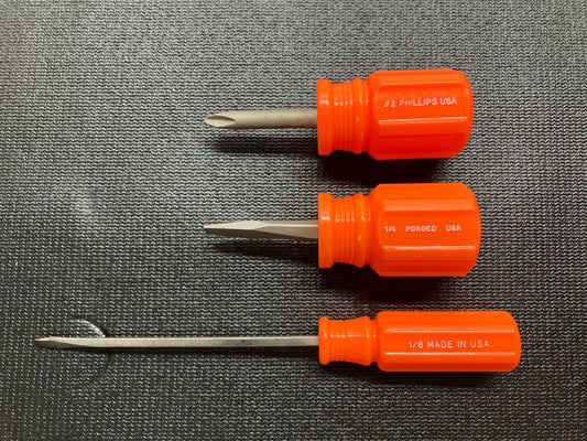 Vintage Craftsman Orange Screwdriver 41555 WF USA 3pc Bundle