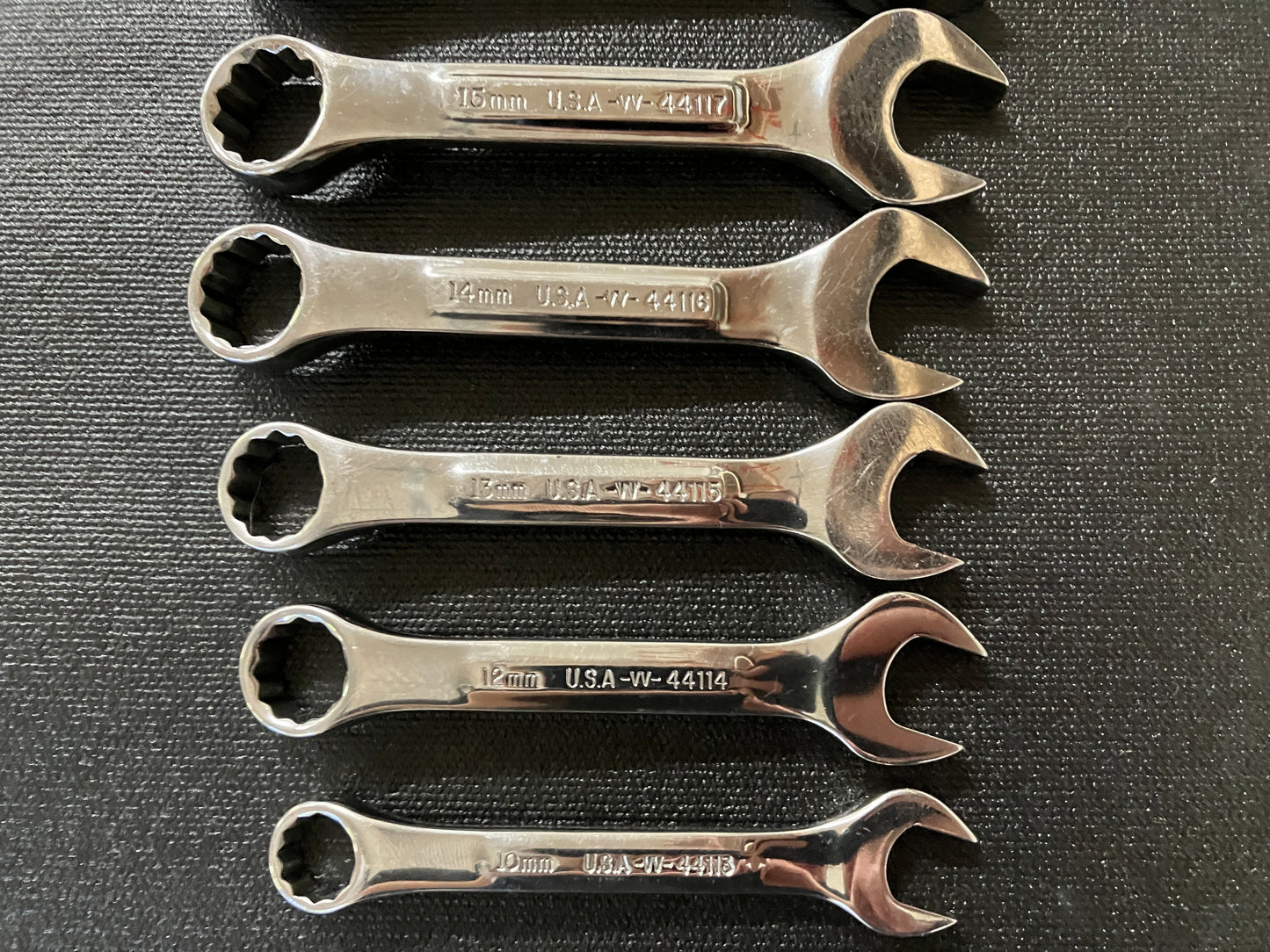 Vintage Craftsman Professional Raised Panel 9pc Stubby Wrench Set USA 10-20mm