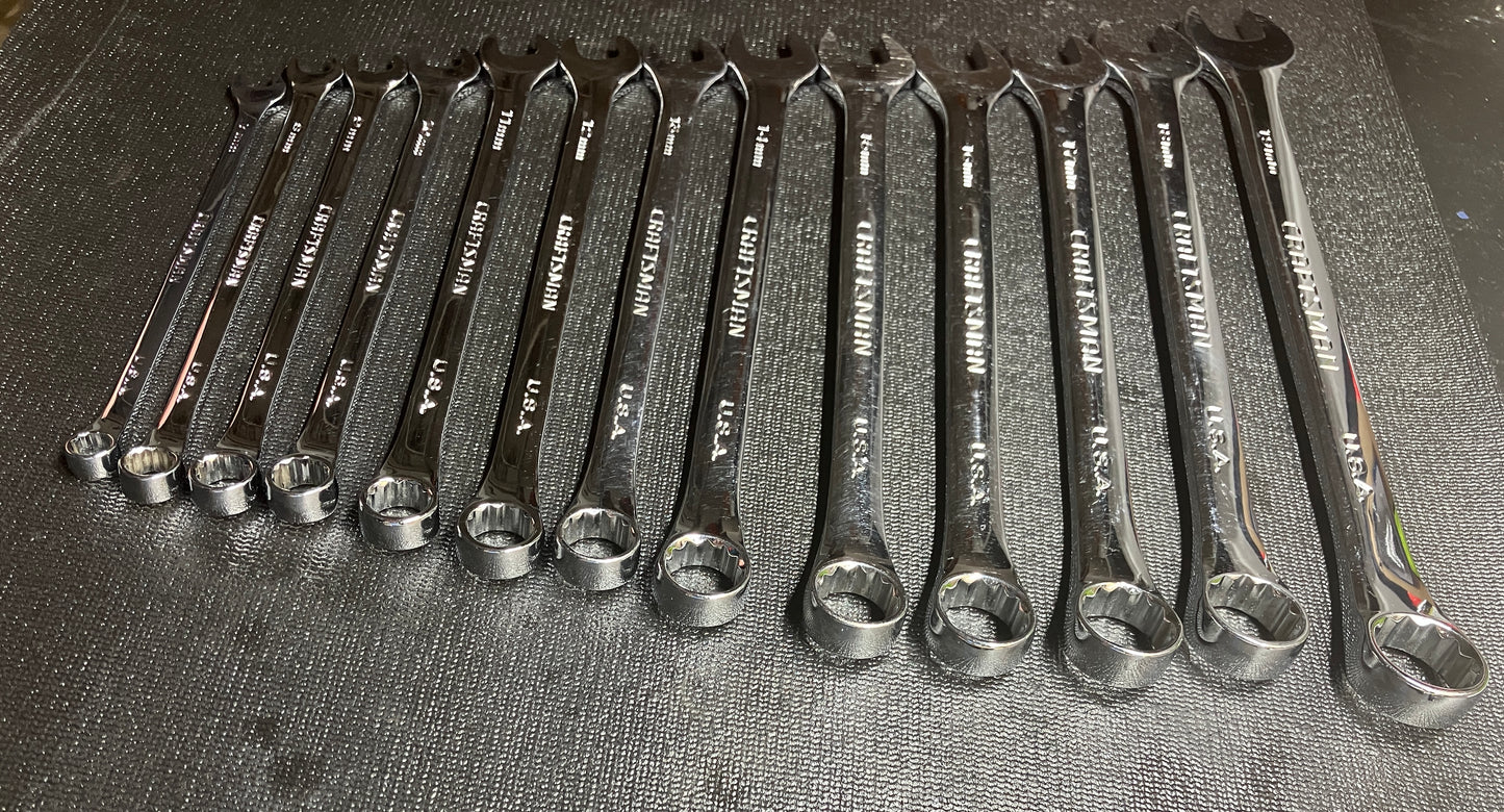 Vintage Craftsman Professional Long Pattern Metric Wrench Set 44896 USA