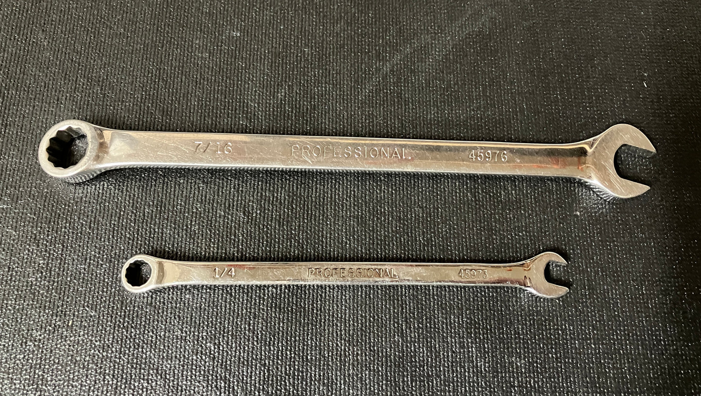 Vintage Craftsman Professional 2pc SAE Combination Wrench Bundle