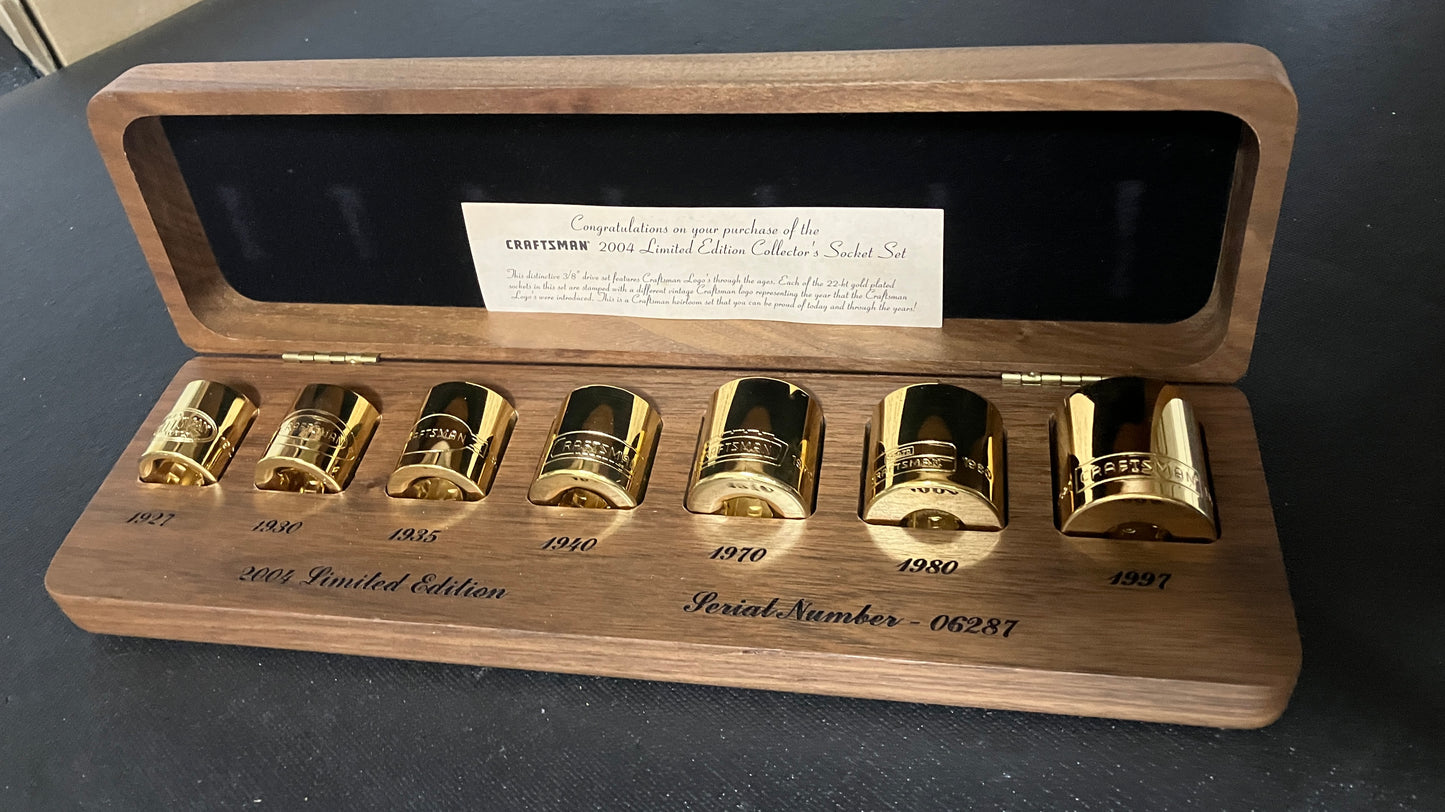 Craftsman Gold Plated 2004 Limited Edition Collector's Socket Set W/ CASE!