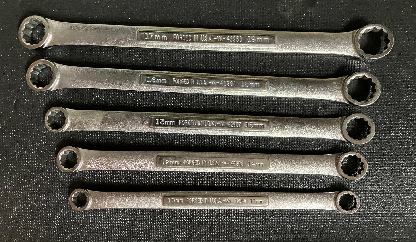 Vintage Craftsman 5pc Double Box End Wrench Set, Metric 10-19mm USA