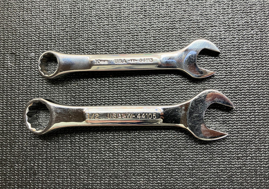 Vintage Craftsman Professional Stubby Wrench Bundle - 1/2” 44105 and 10mm 44113