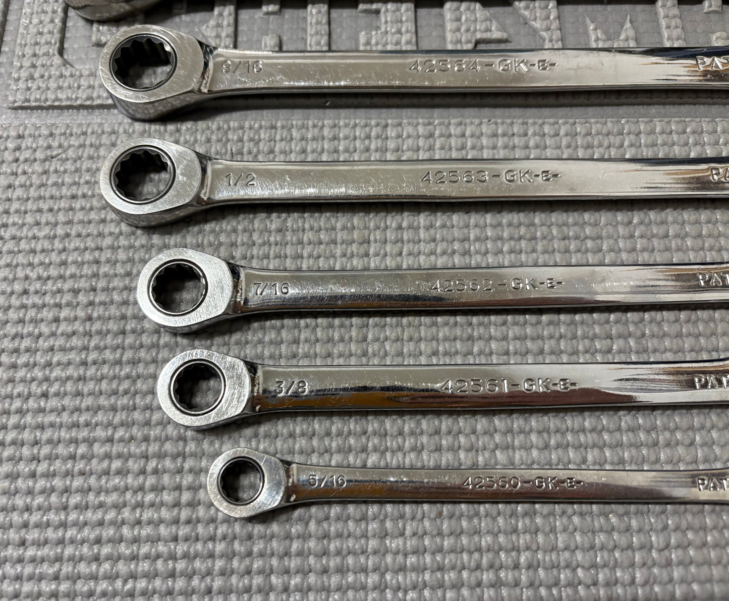Craftsman 8pc SAE Long Beam Ratcheting Combination Wrench Set 42450 USA