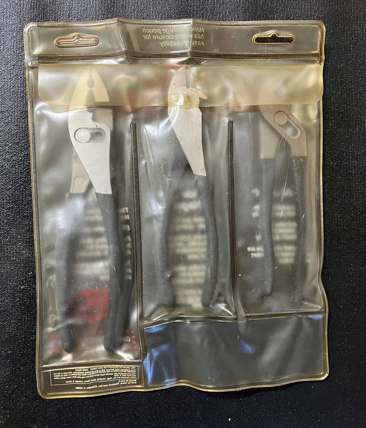 NOS Vintage Craftsman 3pc Plier Set WF USA 45253 - 7” Diagonal, 7” Arc Joint & 8” Slip Joint