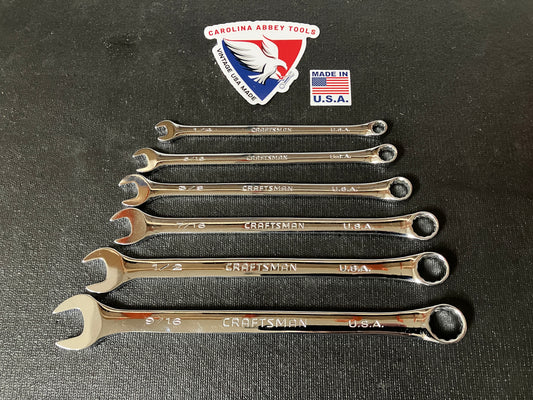 Vintage Craftsman Professional 6pc SAE Combination Wrench Bundle USA