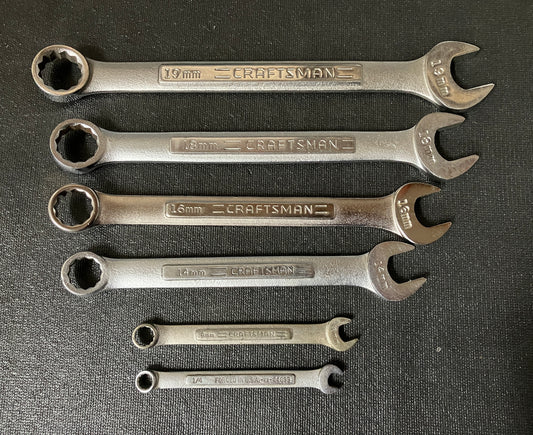 Vintage Craftsman 12pt Combination Wrench Bundle USA