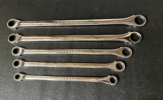 Cornwell CRWBXMDL5MSA 5pc Metric Extra Long Double Box End Ratcheting Wrench Set