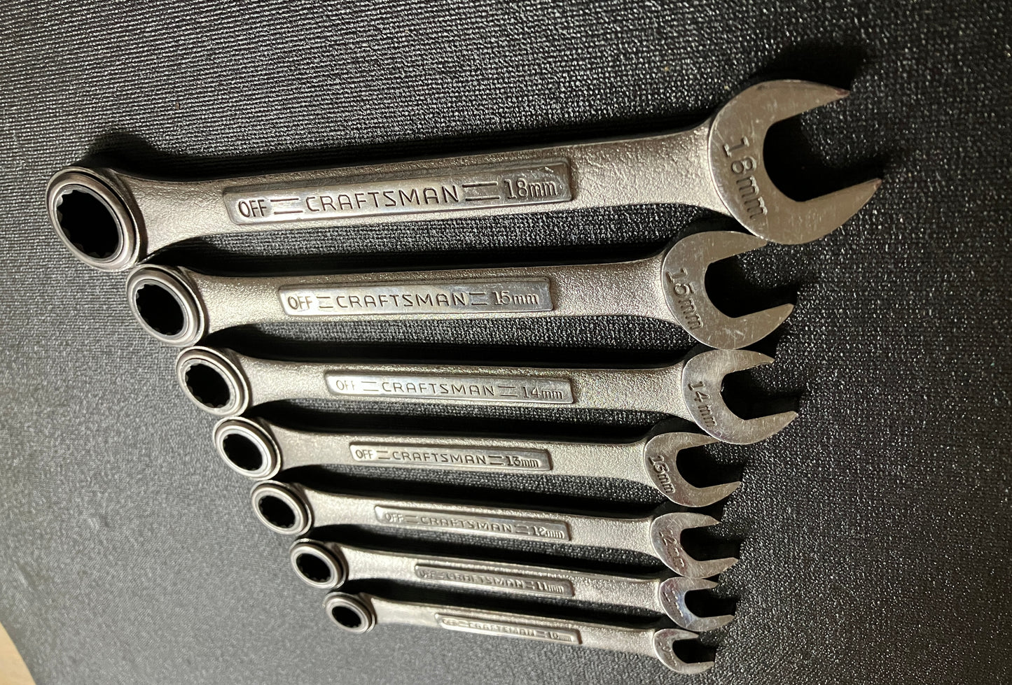 Vintage Craftsman Metric 7pc Ratcheting Wrench Set USA -VA-