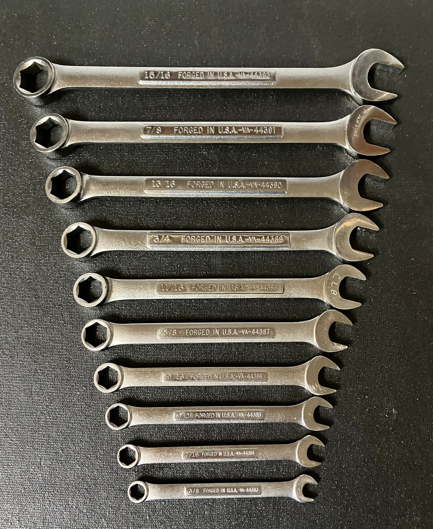 Vintage Craftsman 10pc 6 point SAE Combination Wrench Set USA 3/8” to 15/16”