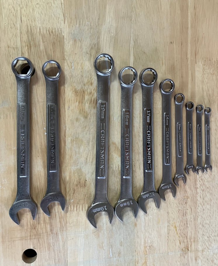 Vintage Craftsman USA 10pc Metric Combination Wrench Bundle