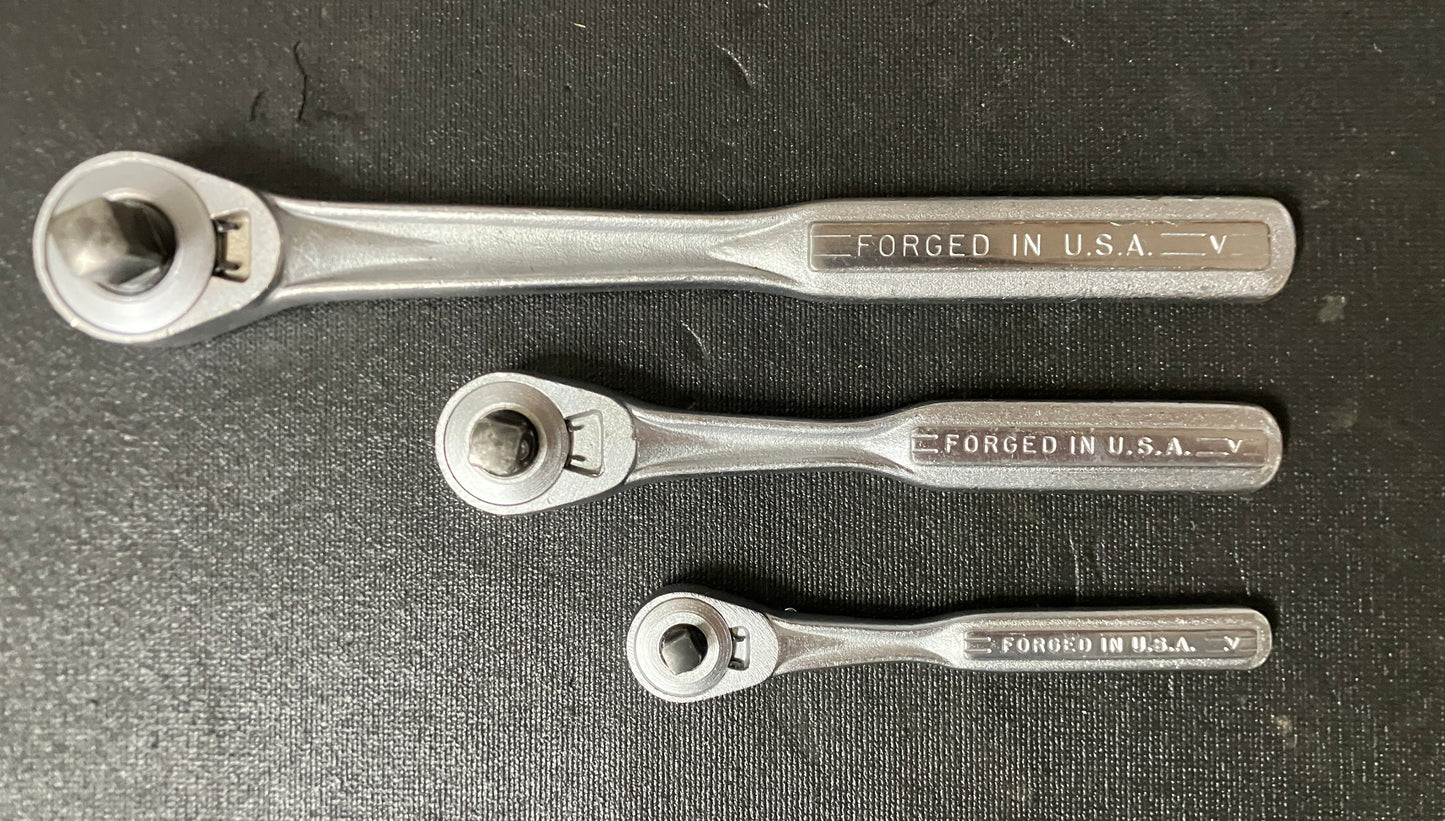 Vintage Craftsman 3pc Intermediate Ratchet Set Forged in USA =V=