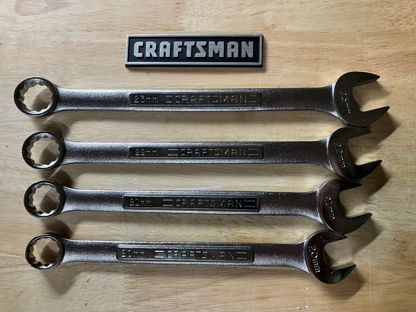 Vintage Craftsman Jumbo Metric Wrenches 4pc 20-23mm USA With Original Stickers
