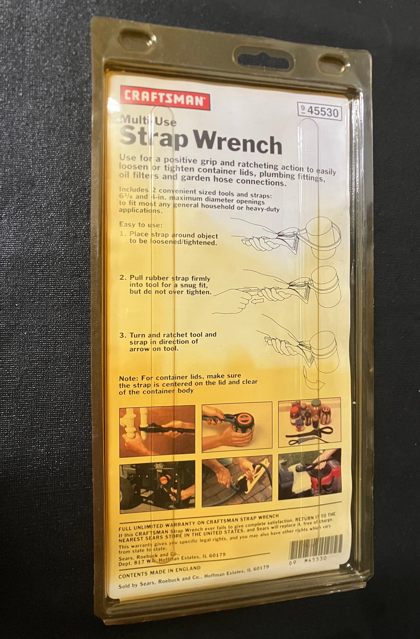 NOS Vintage Craftsman 2pc Multi Use Strap Wrench Set 45530