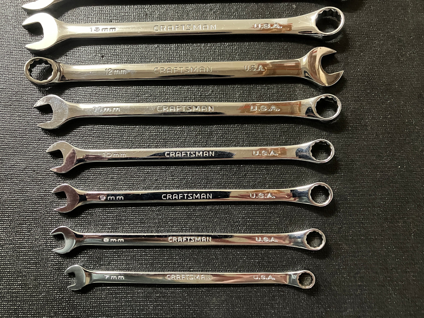 Vintage Craftsman Professional 13pc Long Metric Wrench Set 7-19mm 44896 USA