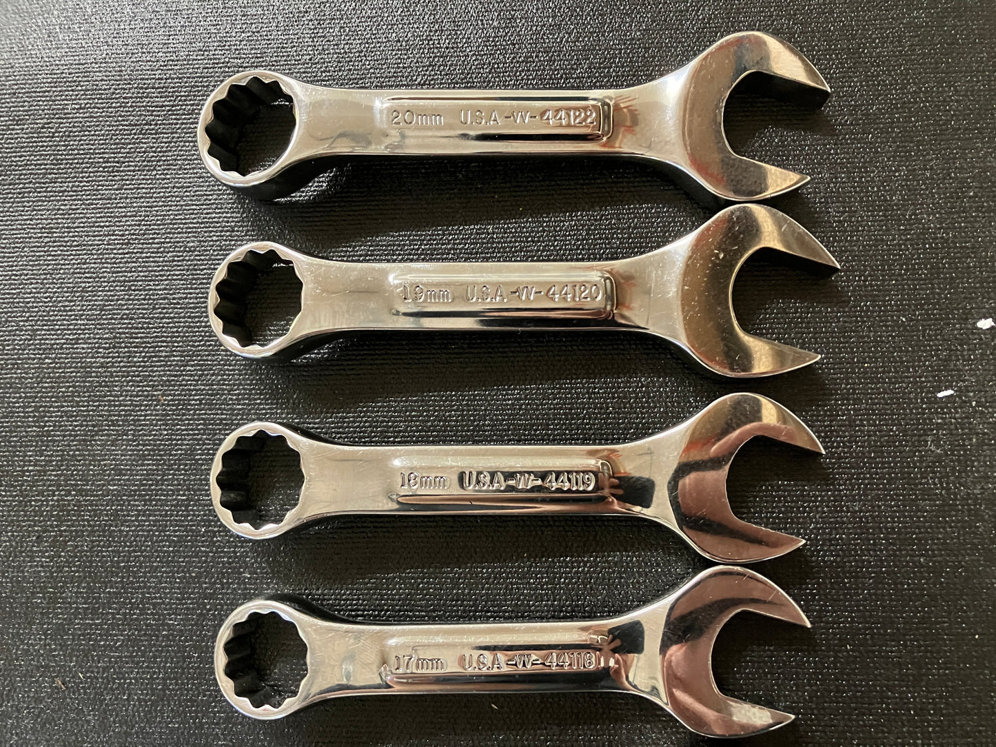 Vintage Craftsman Professional Raised Panel 9pc Stubby Wrench Set USA 10-20mm