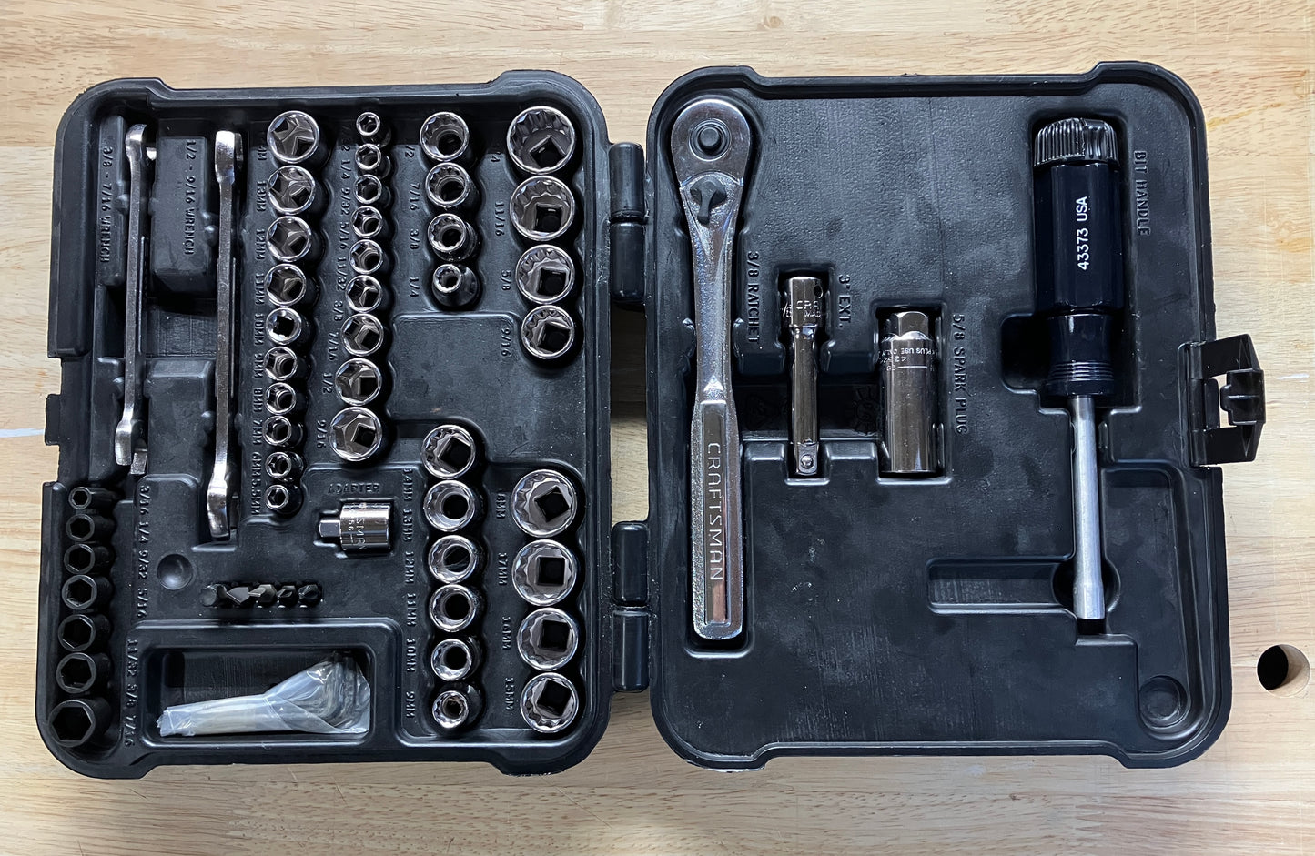 Vintage Craftsman 62pc socket set 33462 USA - Like New - with 44808 long handle ratchet