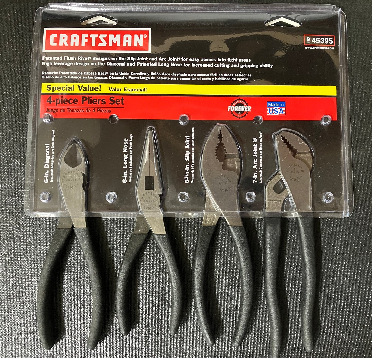 NOS Vintage Craftsman 4pc Pliers WF USA 45395