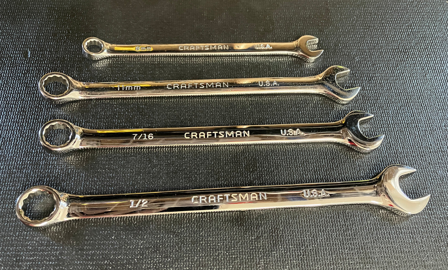 Vintage Craftsman Professional 4pc Wrench Bundle - 8mm, 11mm, 7/16, and 1/2.