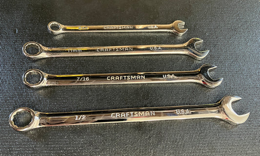 Vintage Craftsman Professional 4pc Wrench Bundle - 8mm, 11mm, 7/16, and 1/2.