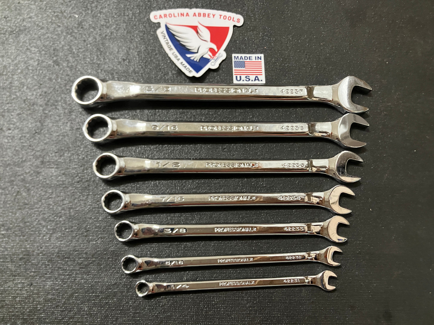 Craftsman Professional 7pc SAE Combination Wrench Set 42228 USA