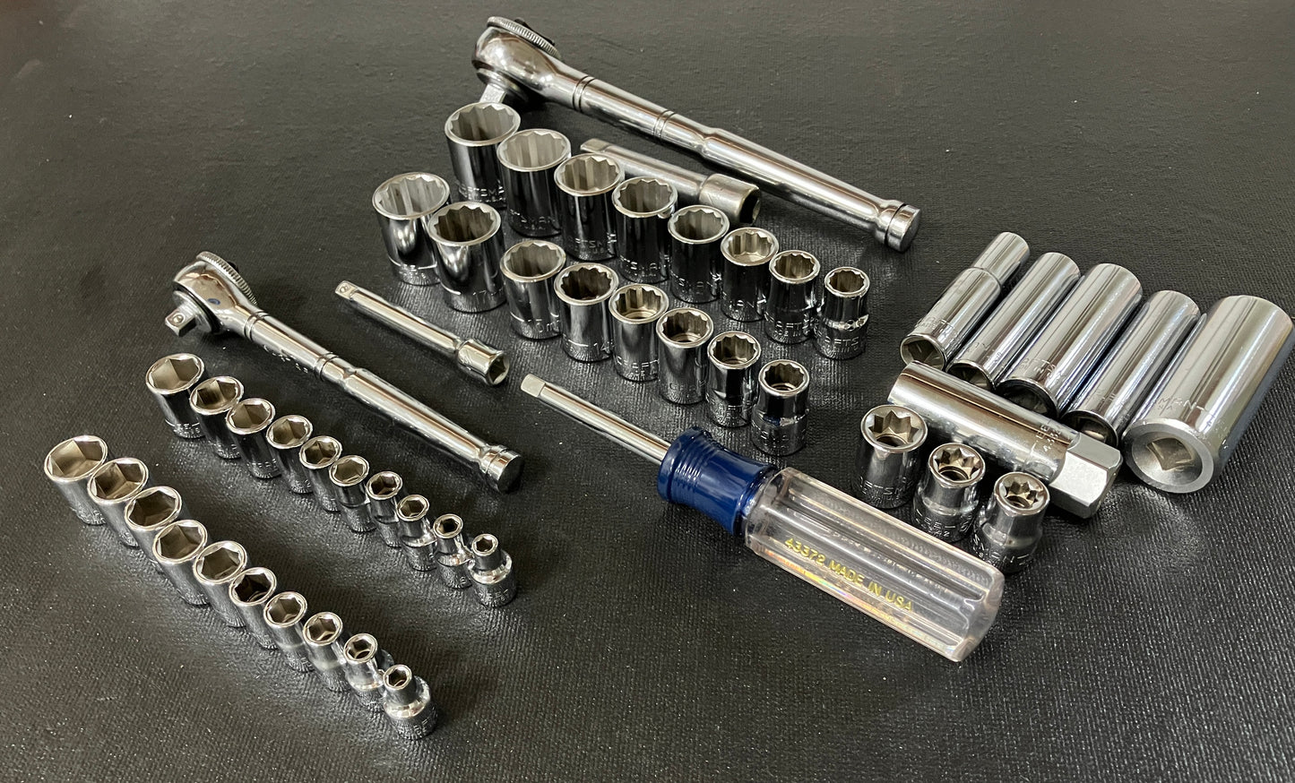 Vintage Craftsman 50pc Socket Set 1/4” 3/8” Dr 6pt 8pt 12pt Sockets -EE- USA