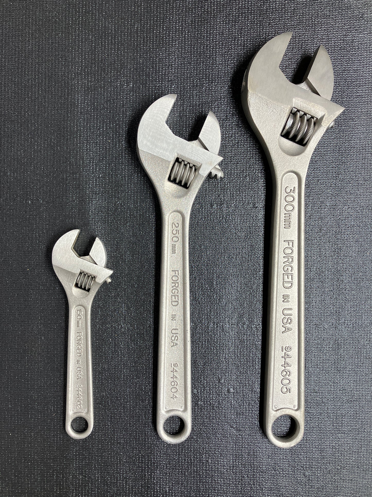 NOS Vintage Craftsman 3pc Adjustable Wrench Set 6”, 8”, 12” 44602, 44603, 44605 USA