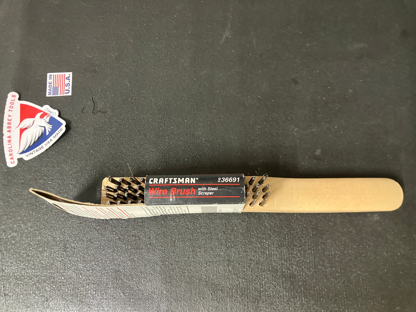 NOS Vintage Sears Craftsman Wire Brush w/ Steel Scraper 936691 USA Made